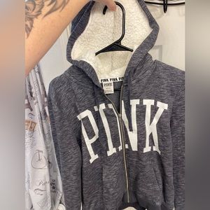 PINK VS SHERPA LINED HOODIE